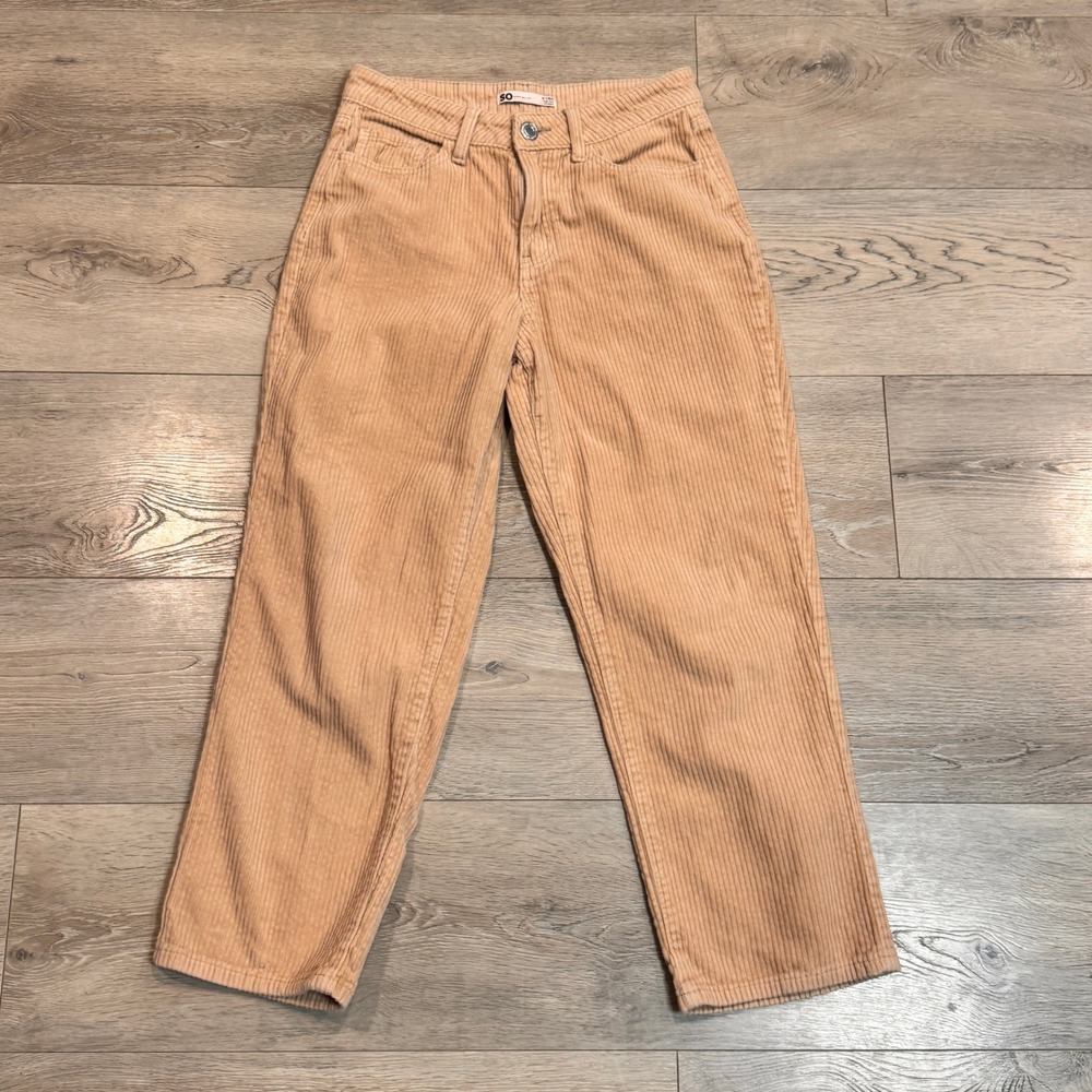SO Goods for Life Size 9 or 29 Tan Corduroy High Rise Straight Leg Crop Pants
